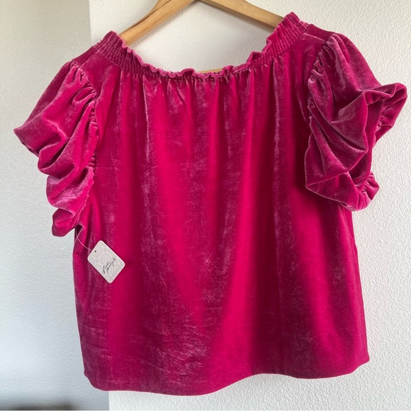 Free People Terese Velvet Top Pink - NWT - Picture 8 of 10